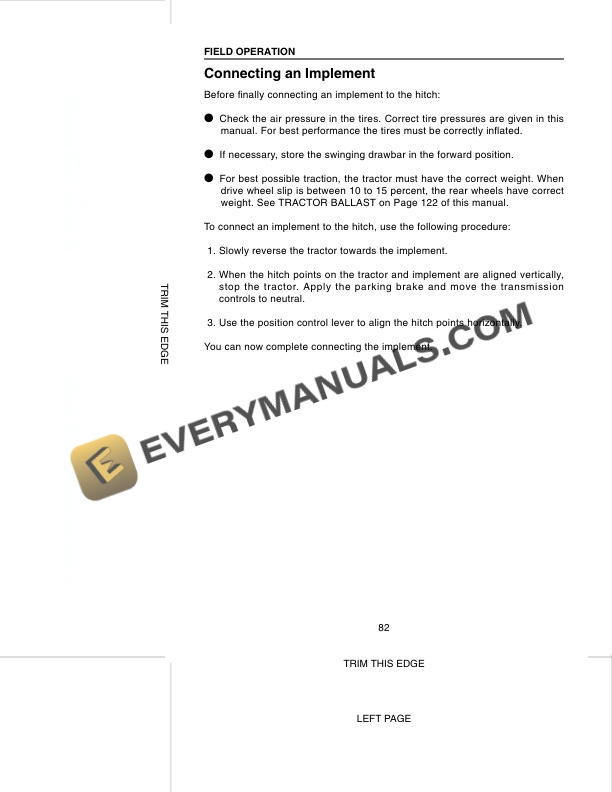 Case C50, C60, C70, C80, C90, C100 Tractor Operator Manual 9-80301-3