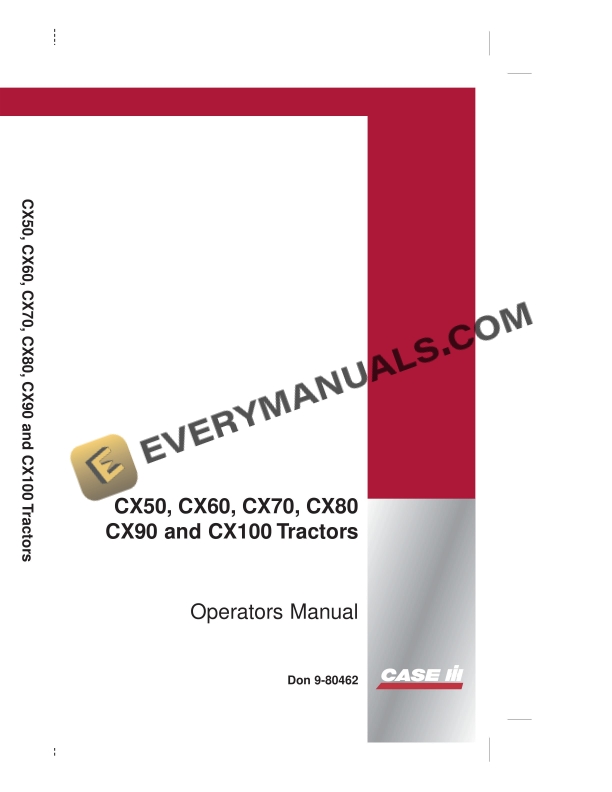 case c50 c60 c70 c80 c90 c100 tractor operator manual 9 80462 1