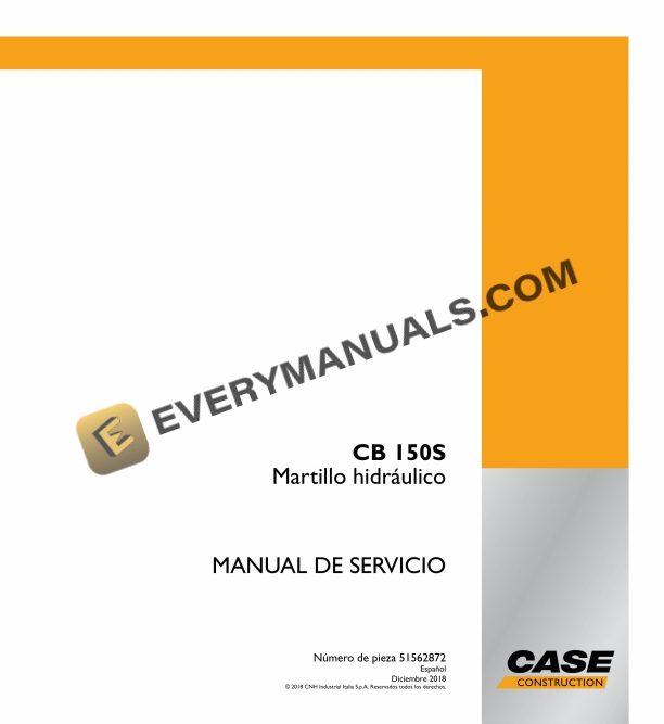 case cb 150s hydraulic hammer service manual 51562872 es 1
