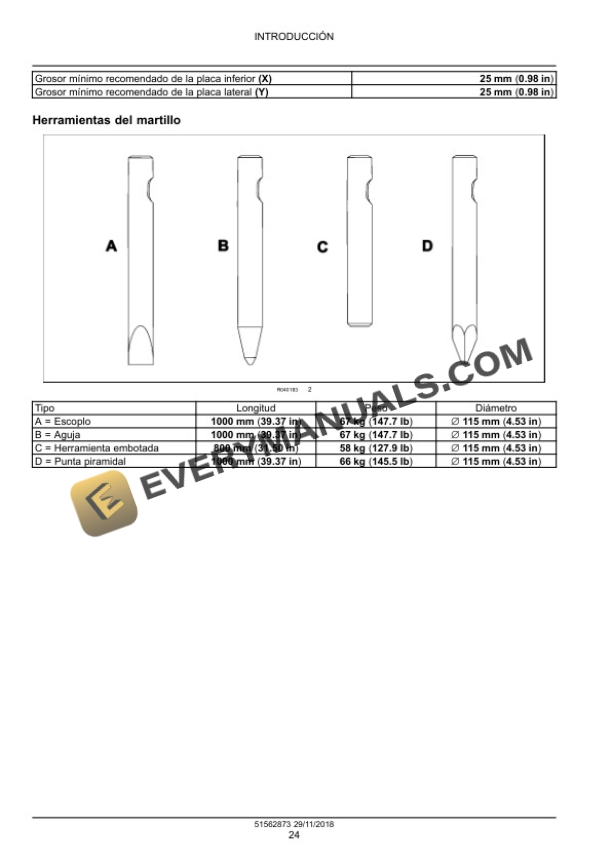 Case CB 240S, CB 290S, CB 370S Hydraulic Hammer Service Manual 51562873 ES-2