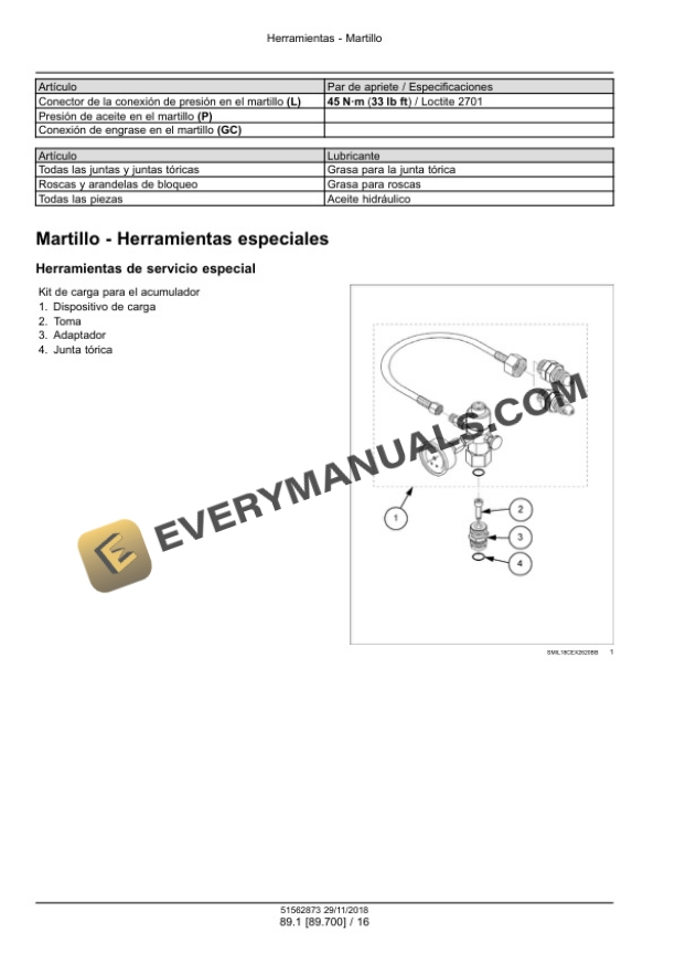 Case CB 240S, CB 290S, CB 370S Hydraulic Hammer Service Manual 51562873 ES-3