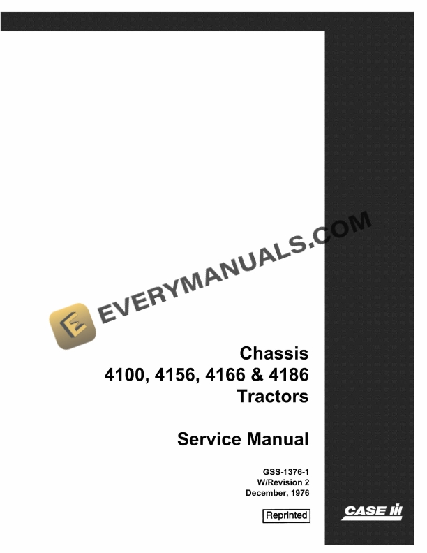 case chassis 4100 4156 4166 4186 tractor service manual gss 1376 1 1
