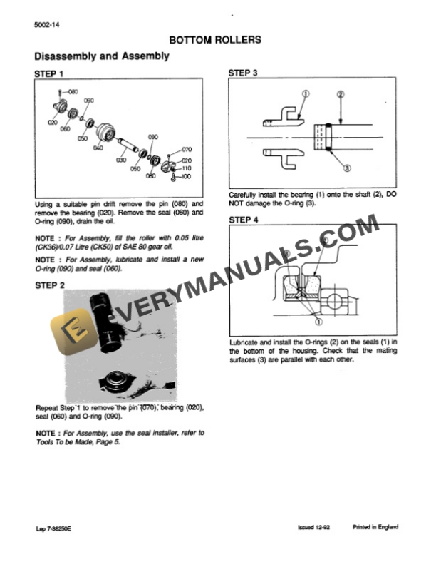 Case CK36, CK50 Excavator Service Manual 7-38181GB-3