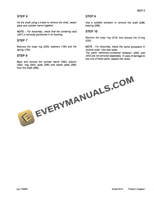 Case CK62 Crawler Excavator Service Manual 7-55731-5