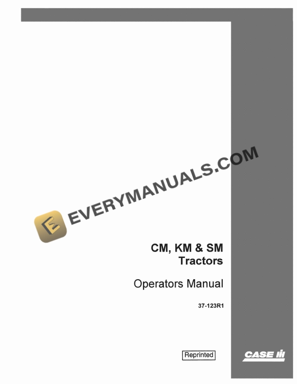 Case CM, KM, SM Tractor Operator Manual 37-123R1 PDF 1 case cm km sm tractor operator manual 37 123r1 1