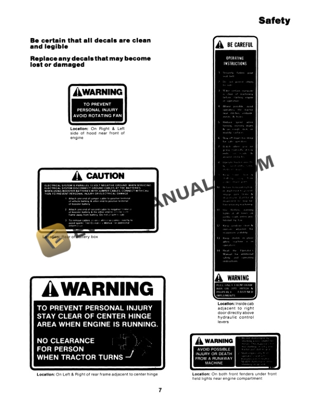 Case CM, KM, SM Tractor Operator Manual 37-123R1-2