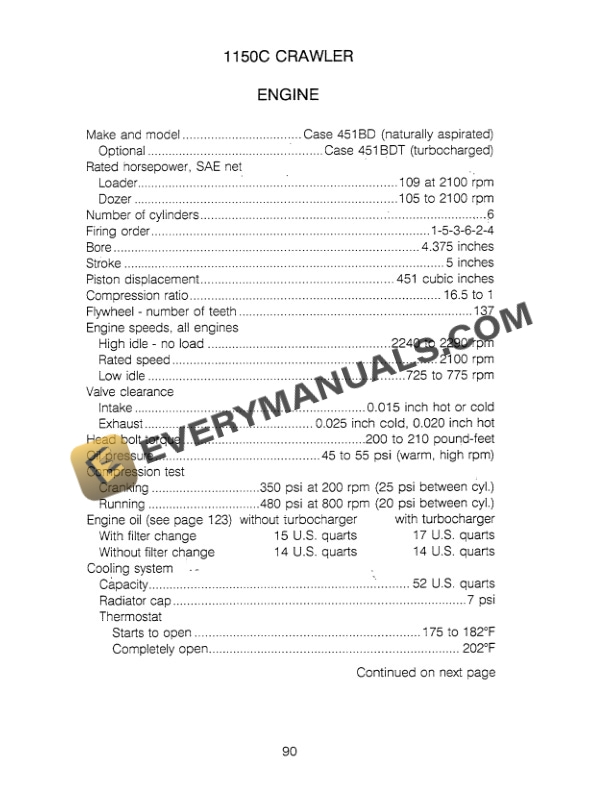 Case Construction Equipment Machine Specification Manual 8-67584-2
