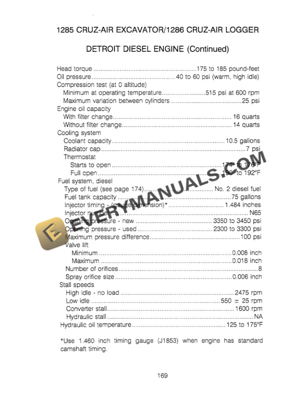 Case Construction Equipment Machine Specification Manual 8-67584-3