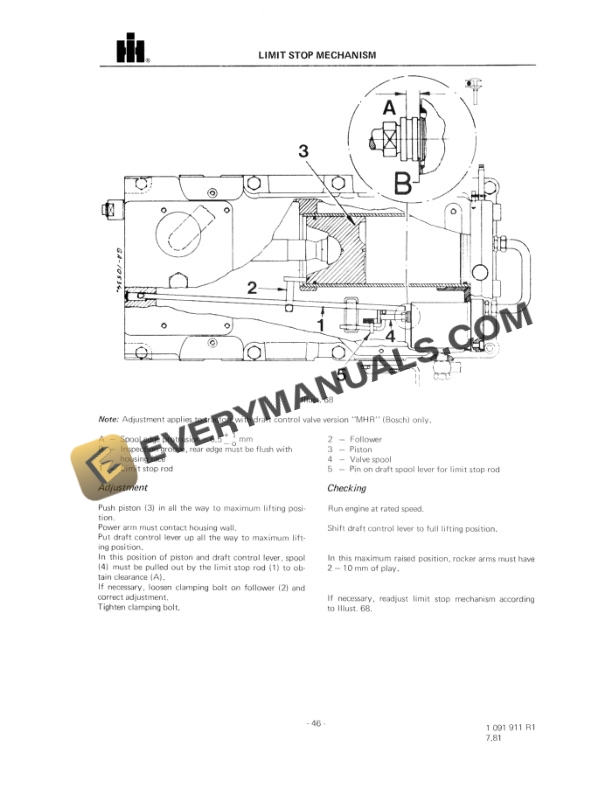 Case Contral Center for XL Series Diesel Tractor Service Manual 1091911R1-5