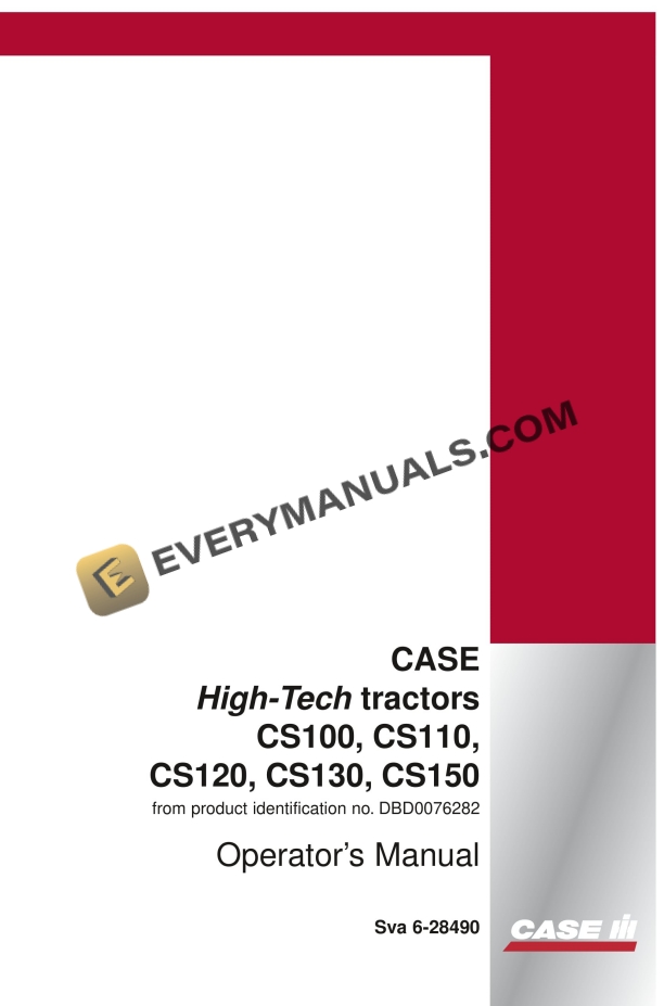 case cs100 cs110 cs120 cs130 cs150 high tech tractor operator manual 6 28490 1