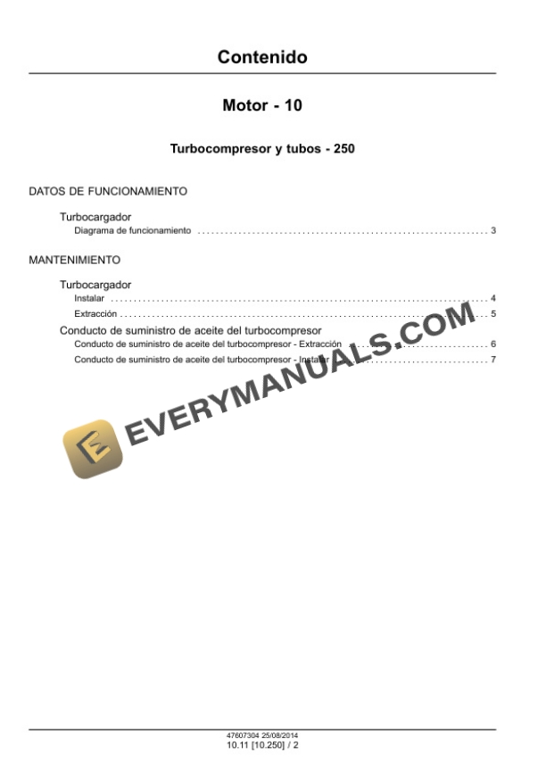 Case Cursor 13 Single Stage Turbocharger Tier 4B (Final) Motor Service Manual 47607304 ES-4