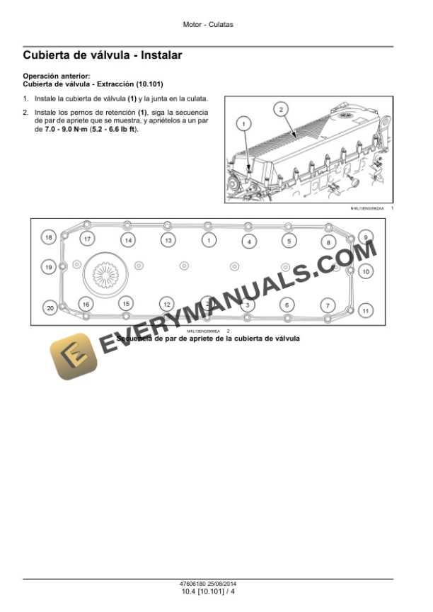 Case Cursor 9 Tier 4B (Final) Motor Service Manual 47606180 ES-2