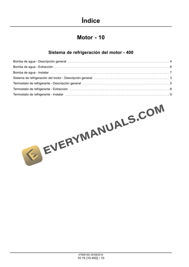 Case Cursor 9 Tier 4B (Final) Motor Service Manual 47606180 ES-4