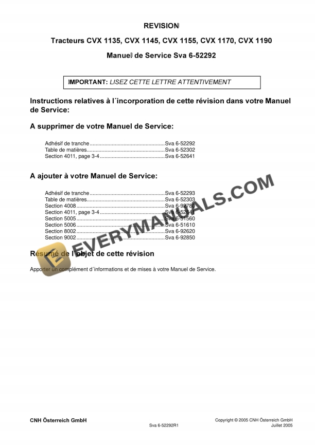 case cvx1135 cvx1145 cvx1155 cvx1170 cvx1190 tractor service manual 6 52292 fr 1