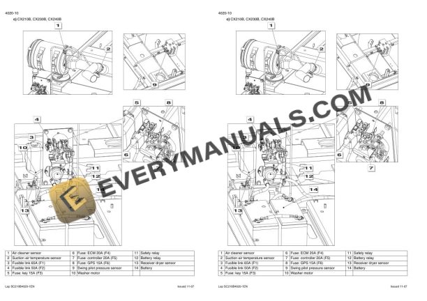 Case CX130B Crawler Excavator Service Manual 7-27691-2