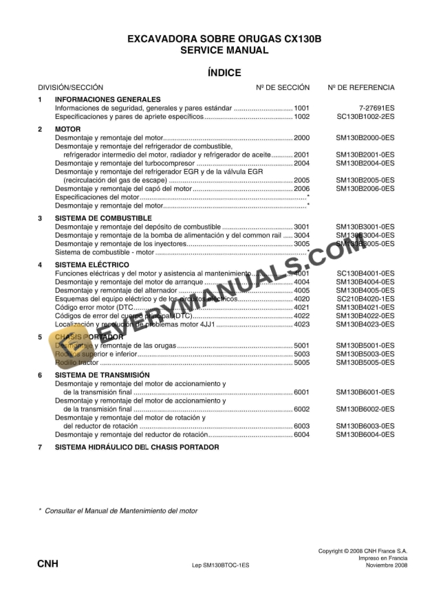 case cx130b crawler excavator service manual 7 27691es 1
