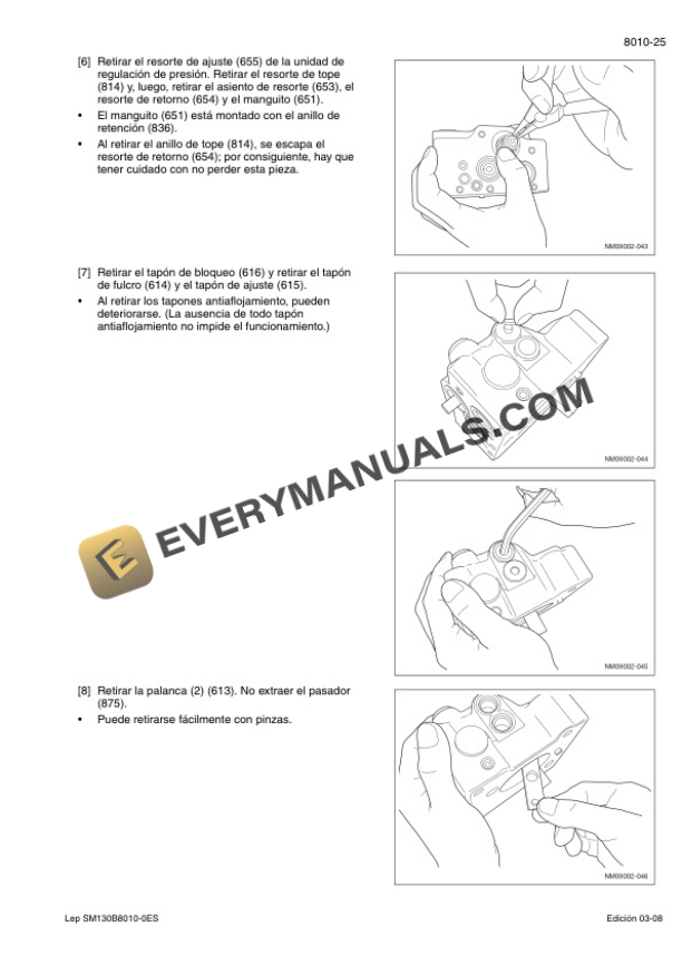 Case CX130B Crawler Excavator Service Manual 7-27691ES-5