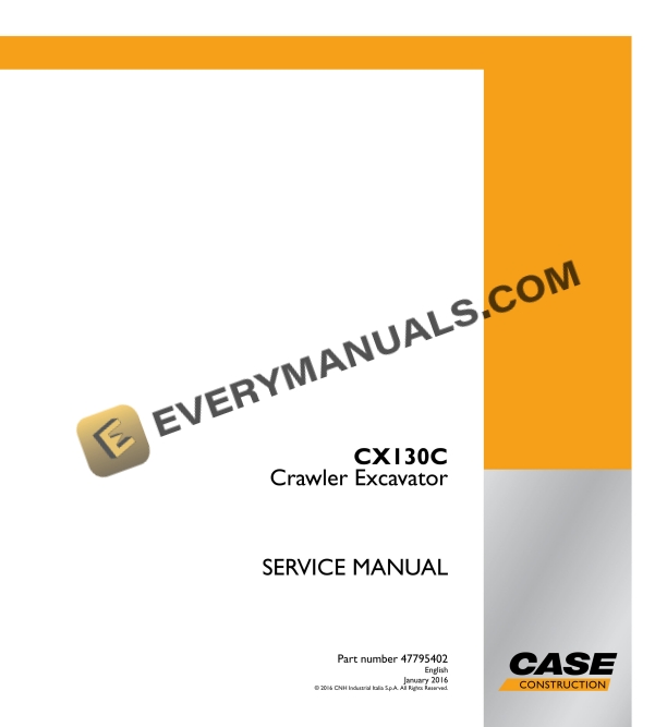 case cx130c crawler excavator service manual 47795402 1