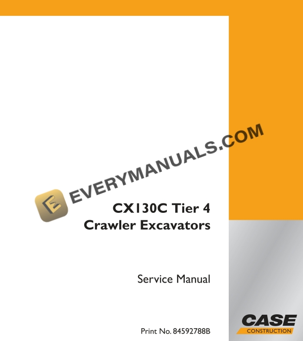 case cx130c tier 4 crawler excavator service manual 84592788b 1