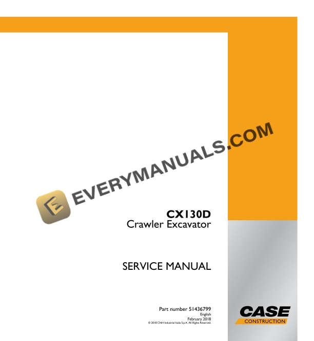 case cx130d crawler excavator service manual 51436799 1