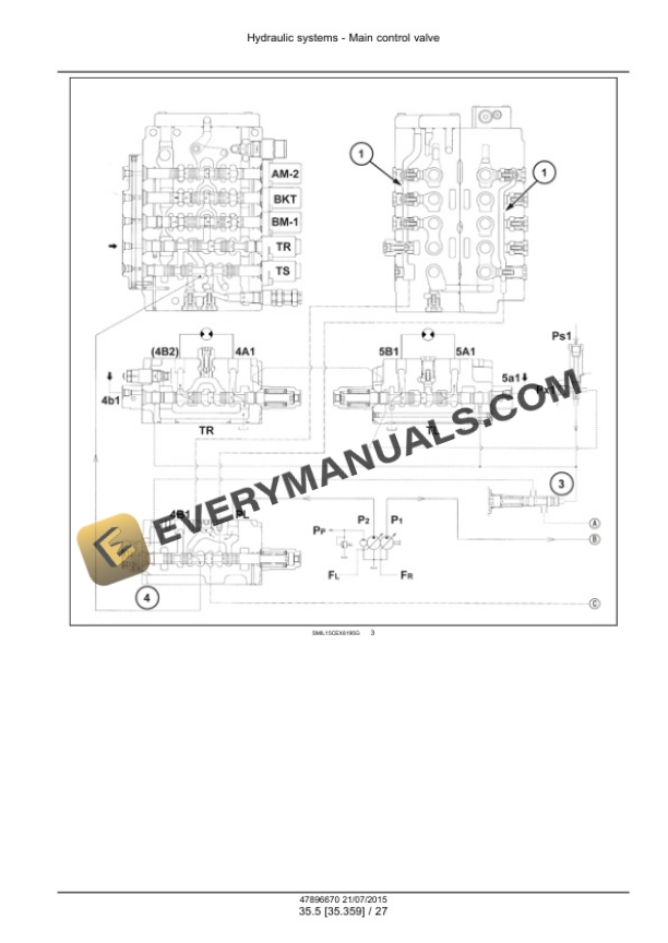 Case CX130D - LC Version, CX130D - Standard with Blade Version Tier 4B (Final) Crawler Excavator Service Manual 47910345-3