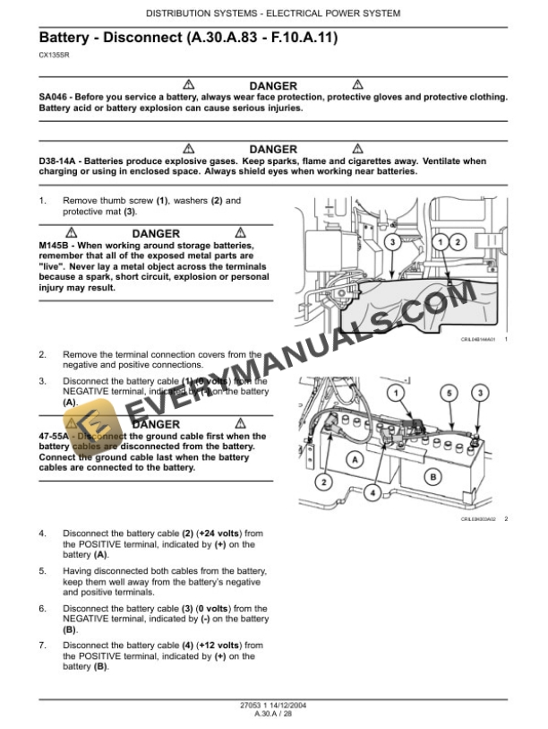 Case CX135SR Crawler Excavator Service Manual 9-88181GB-2