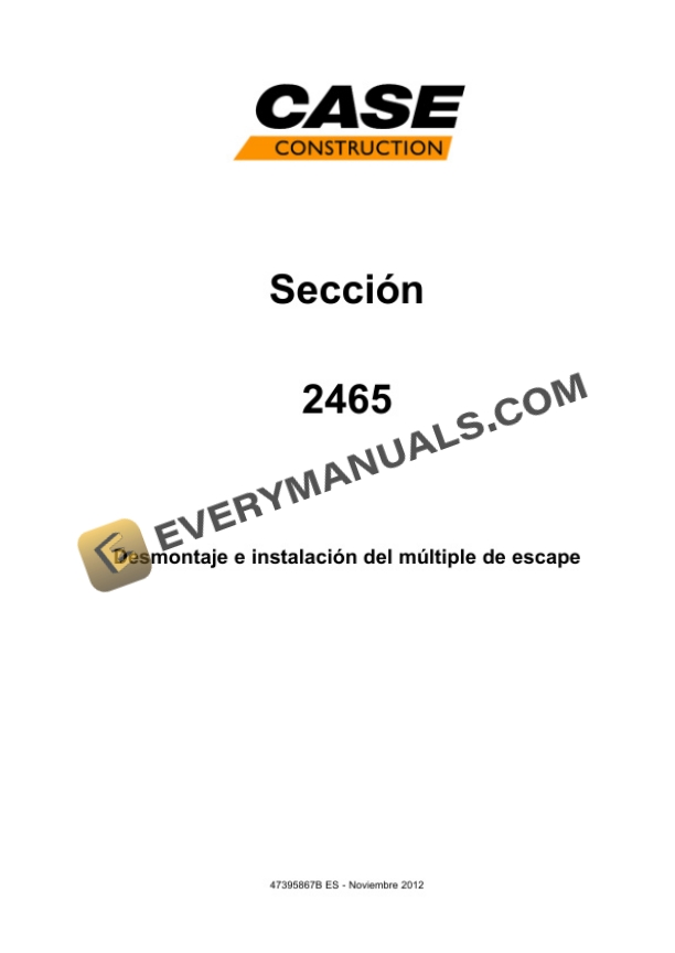 Case CX145C SR Crawler Excavator Service Manual 47395867B ES-2