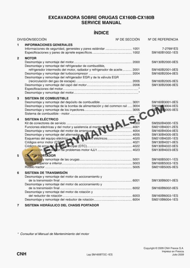 case cx160b cx180b tracked excavator service manual 87681406 es 1