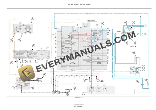 Case CX160D LC Version Tier 4B (Final) Crawler Excavator Service Manual 47910356-3