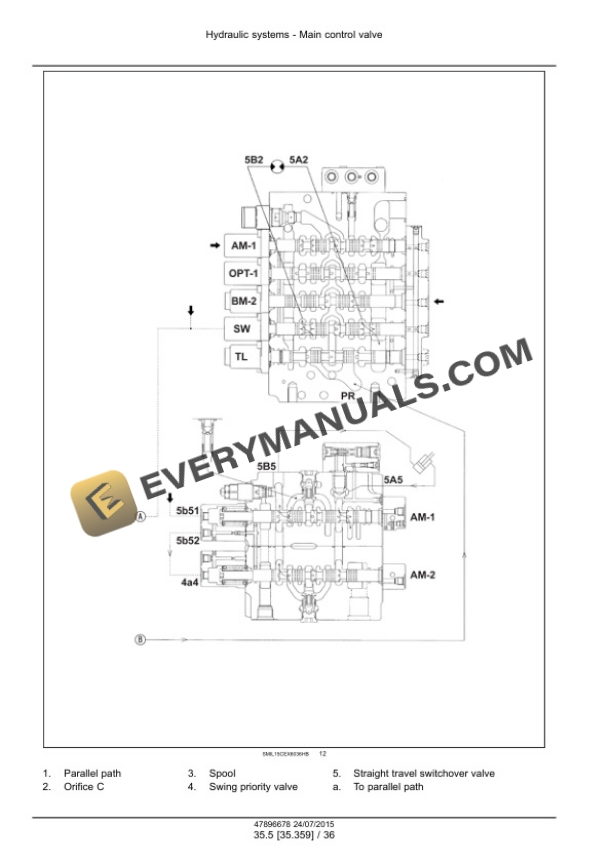 Case CX160D LC Version Tier 4B (Final) Crawler Excavator Service Manual 47910357-3