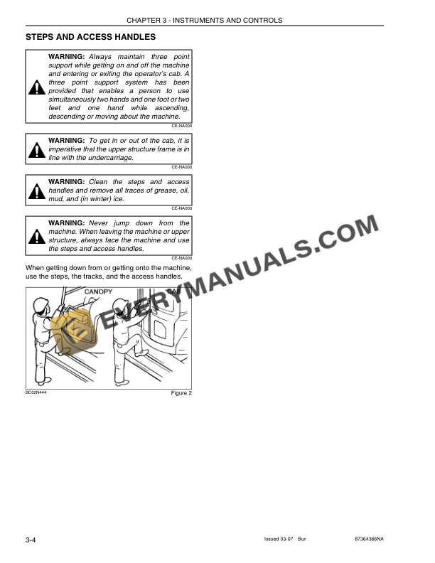 Case CX17B Excavator Operator Manual 87364366-2