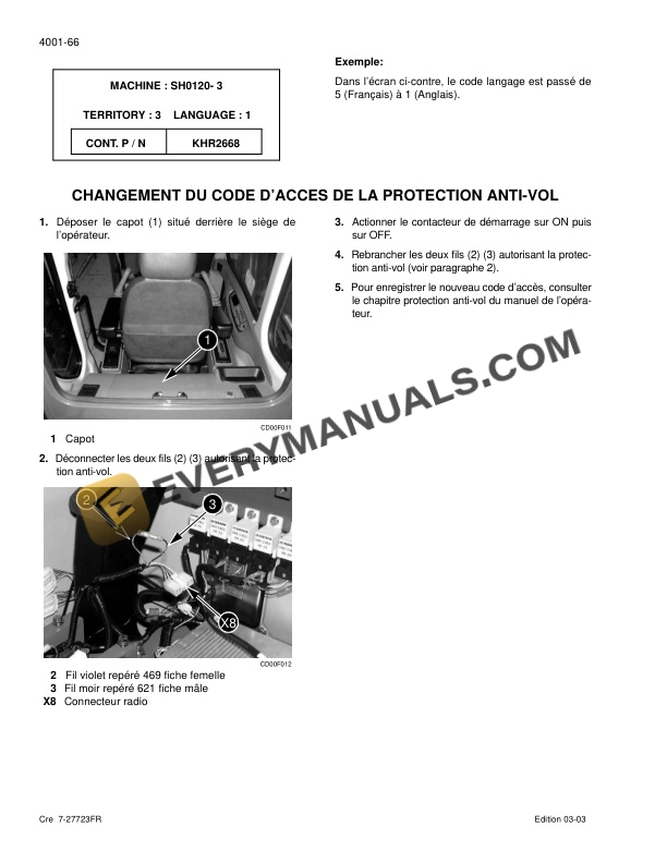 Case CX180 Crawler Excavator Service Manual 9-36400 FR-2