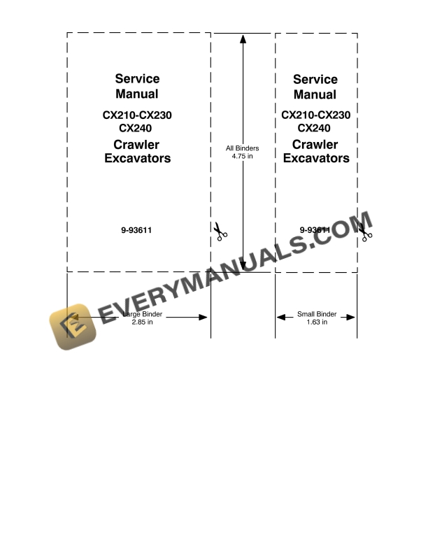 Case CX210, CX230, CX240 Crawler Excavator Service Manual 9-93541GB PDF 2 case cx210 cx230 cx240 crawler excavator service manual 9 93541gb 1