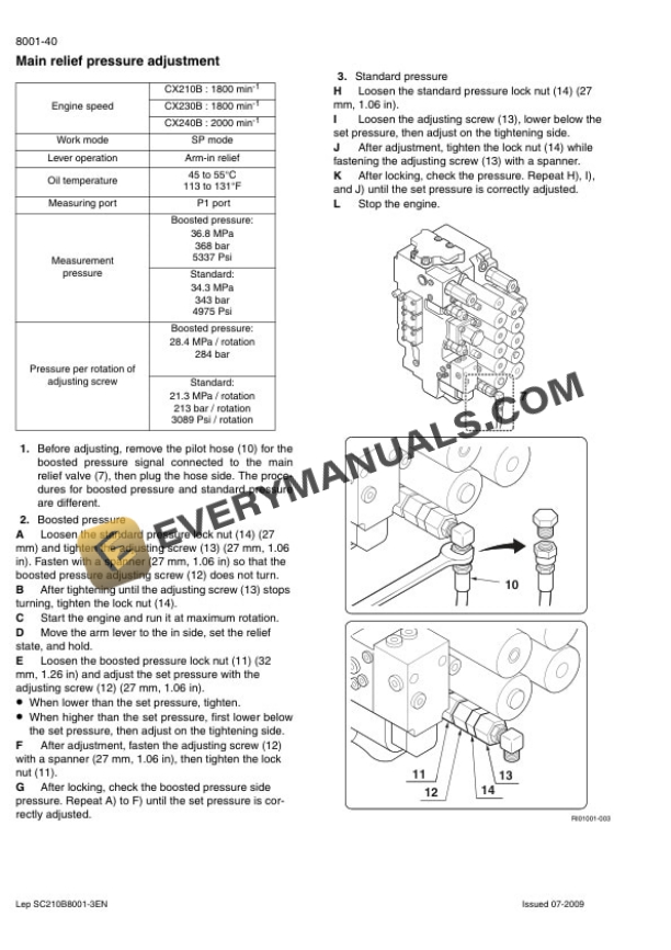 Case CX210B, CX230B, CX240B Crawler Excavator Service Manual 87616569B-4
