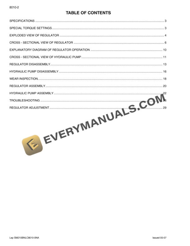Case CX210B, CX240B Crawler Excavator Repair Manual 87673890 NA-4