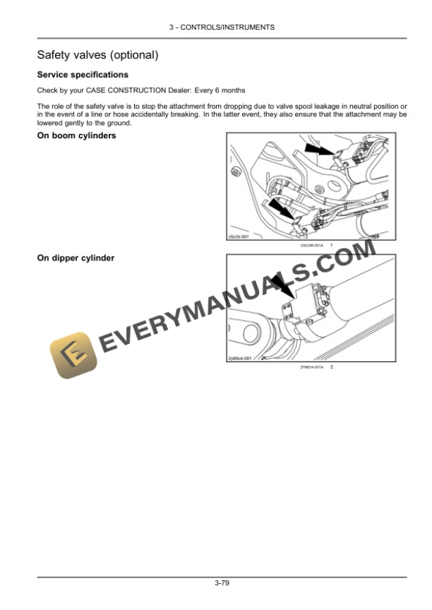 Case CX210C Crawler Excavator Operator Manual 47578585-3