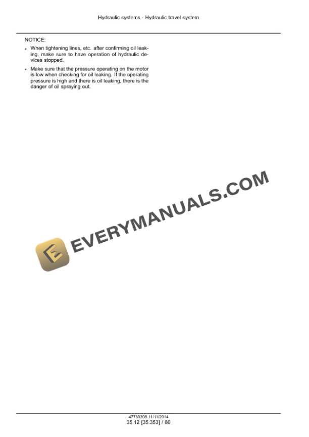 Case CX210C Crawler Excavator Service Manual 47780398 PDF 5 Case CX210C Crawler Excavator Service Manual 47780398 PDF - Image 3