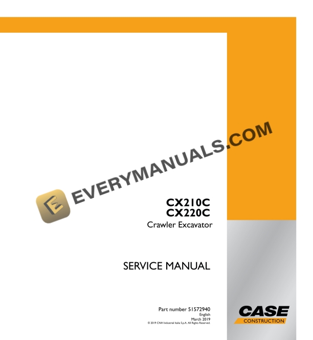 case cx210c cx220c crawler excavator service manual 51572940 1