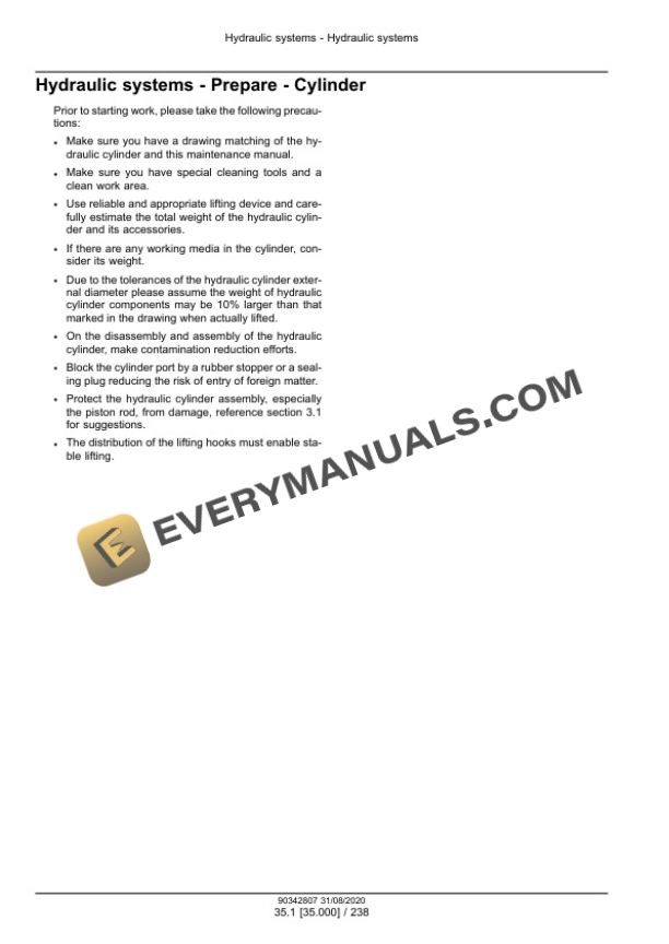 Case CX210C, CX220C, CX220C Heavy Duty LC Crawler Excavator Service Manual 90342807-2