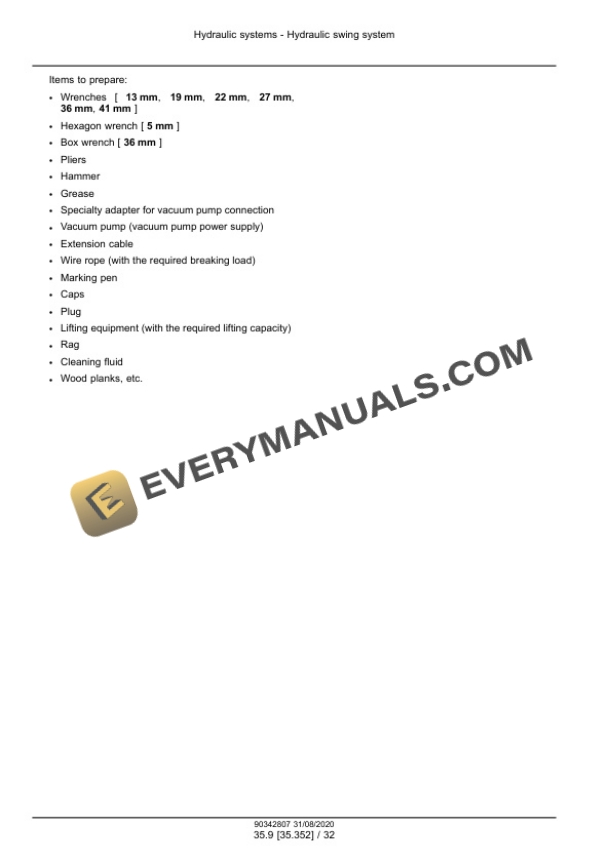 Case CX210C, CX220C, CX220C Heavy Duty LC Crawler Excavator Service Manual 90342807-3