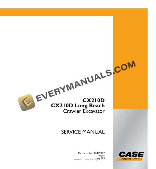 Case CX210D, CX210D Long Reach Crawler Excavator Service Manual 47899897 PDF 2 case cx210d cx210d long reach crawler excavator service manual 47899897 1