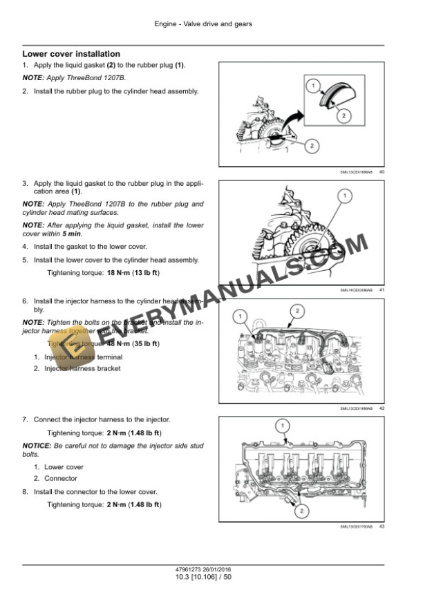 Case CX210D, CX210D Long Reach LC Version Tier 4B (Final) Crawler Excavator Service Manual 47979841-4