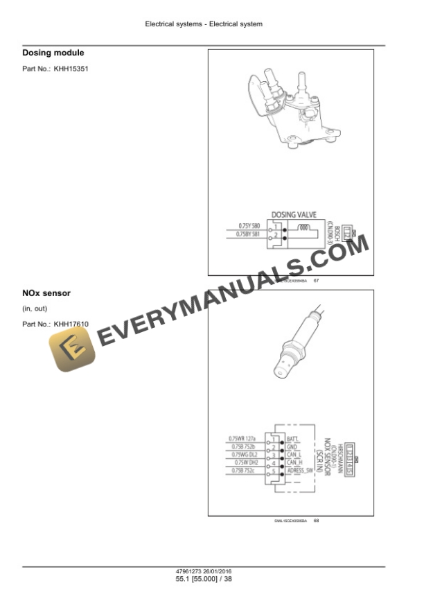 Case CX210D, CX210D Long Reach LC Version Tier 4B (Final) Crawler Excavator Service Manual 47979848-2