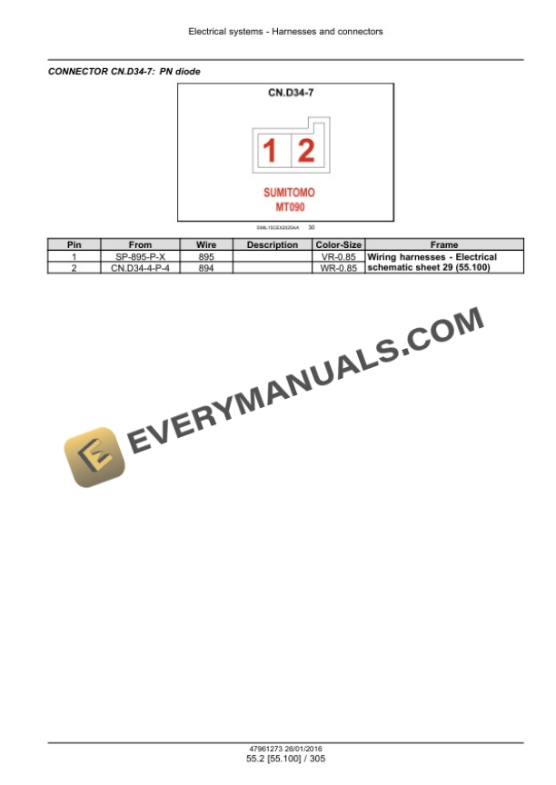 Case CX210D, CX210D Long Reach LC Version Tier 4B (Final) Crawler Excavator Service Manual 47979850-3
