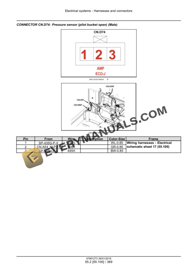 Case CX210D, CX210D Long Reach LC Version Tier 4B (Final) Crawler Excavator Service Manual 47979850-5