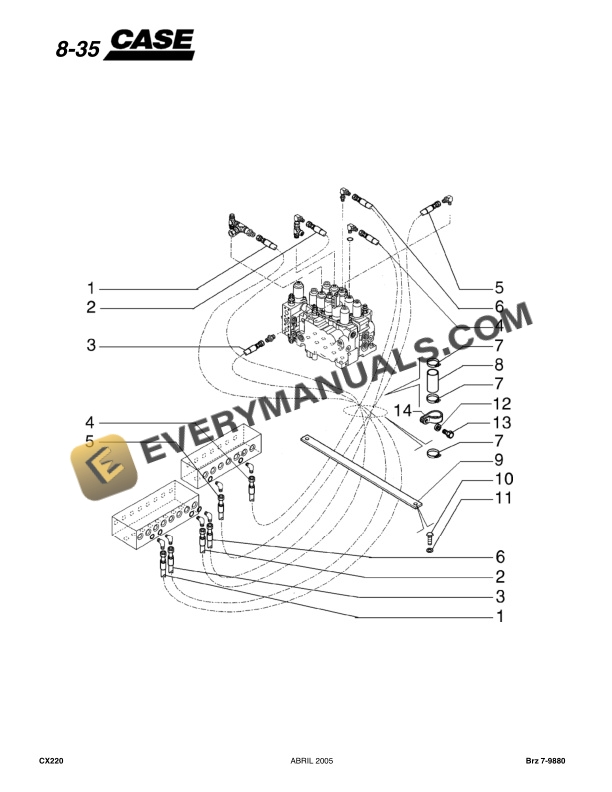 Case CX220 Hydraulic Excavator Parts Catalog 7-9880.-3