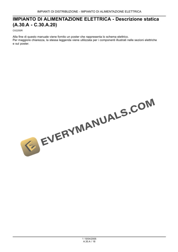 Case CX225SR Crawler Excavator Repair Manual 9-88321IT-2