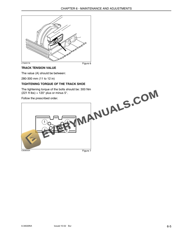 Case CX225SR Excavator Operator Manual 6-34630NA-5