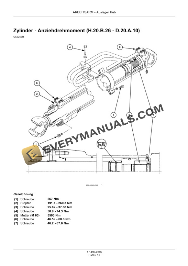Case CX225SR Excavator Service Manual 9-88321DE-5