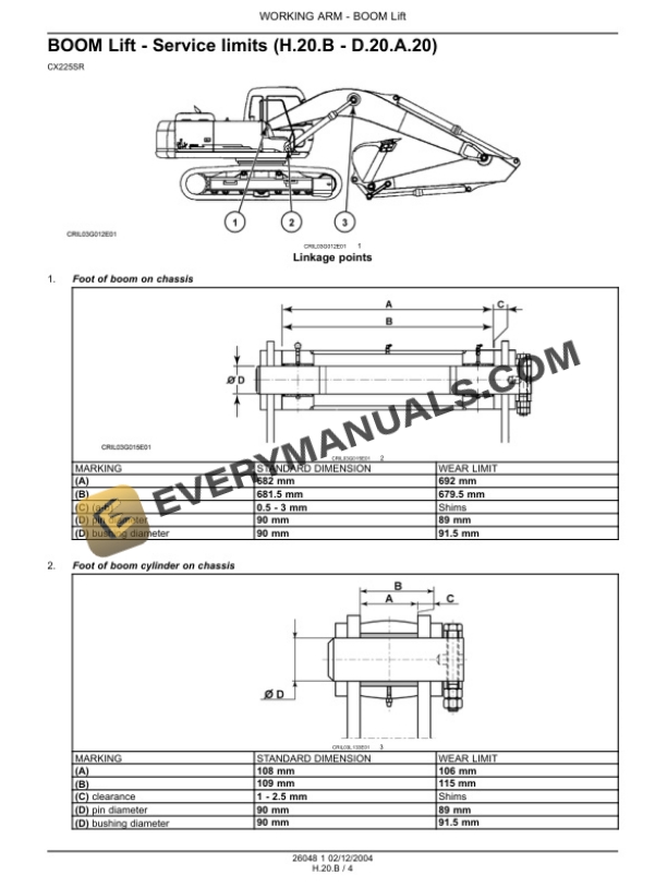 Case CX225SR Excavator Service Manual 9-88321GB-5